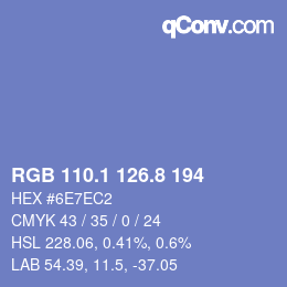 Color code: RGB 110.1 126.8 194 | qconv.com