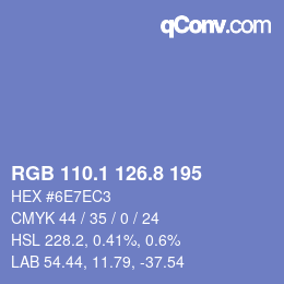 Color code: RGB 110.1 126.8 195 | qconv.com