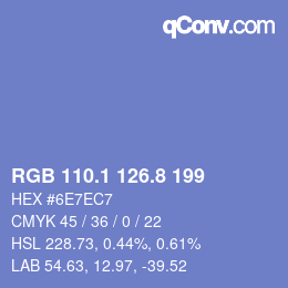 Color code: RGB 110.1 126.8 199 | qconv.com