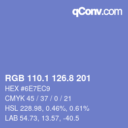 Color code: RGB 110.1 126.8 201 | qconv.com