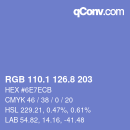 Color code: RGB 110.1 126.8 203 | qconv.com