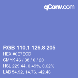 Color code: RGB 110.1 126.8 205 | qconv.com
