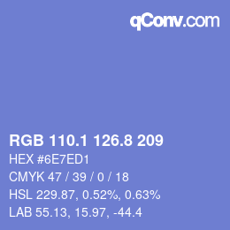 カラーコード: RGB 110.1 126.8 209 | qconv.com