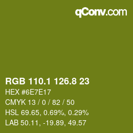 カラーコード: RGB 110.1 126.8 23 | qconv.com