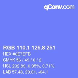 カラーコード: RGB 110.1 126.8 251 | qconv.com