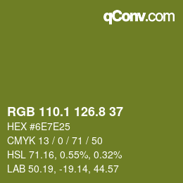 カラーコード: RGB 110.1 126.8 37 | qconv.com