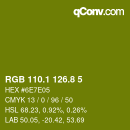 カラーコード: RGB 110.1 126.8 5 | qconv.com