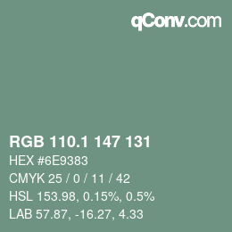 Color code: RGB 110.1 147 131 | qconv.com