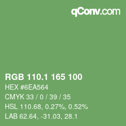 カラーコード: RGB 110.1 165 100 | qconv.com