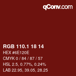 カラーコード: RGB 110.1 18 14 | qconv.com