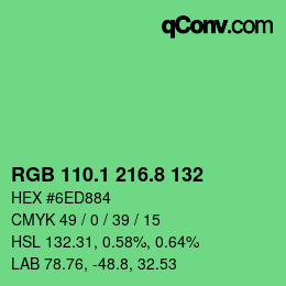 カラーコード: RGB 110.1 216.8 132 | qconv.com