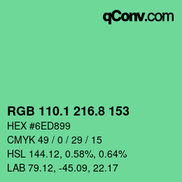 カラーコード: RGB 110.1 216.8 153 | qconv.com