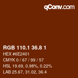 Color code: RGB 110.1 36.8 1 | qconv.com