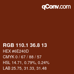 Farbcode: RGB 110.1 36.8 13 | qconv.com
