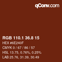 Color code: RGB 110.1 36.8 15 | qconv.com