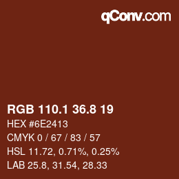 Color code: RGB 110.1 36.8 19 | qconv.com
