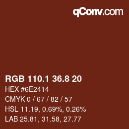 Farbcode: RGB 110.1 36.8 20 | qconv.com