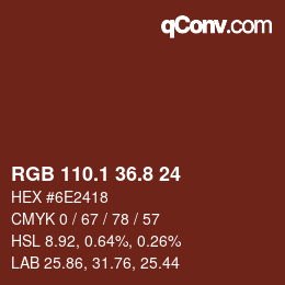 Color code: RGB 110.1 36.8 24 | qconv.com
