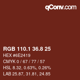 Farbcode: RGB 110.1 36.8 25 | qconv.com