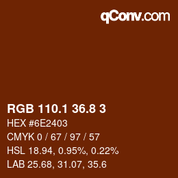 Código de color: RGB 110.1 36.8 3 | qconv.com