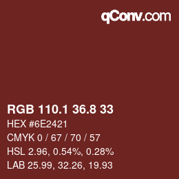 Farbcode: RGB 110.1 36.8 33 | qconv.com