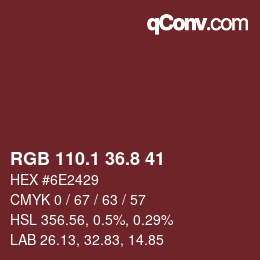 カラーコード: RGB 110.1 36.8 41 | qconv.com