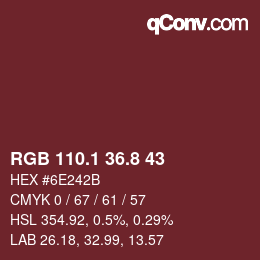 Farbcode: RGB 110.1 36.8 43 | qconv.com