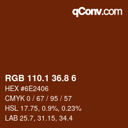 Farbcode: RGB 110.1 36.8 6 | qconv.com