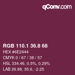 カラーコード: RGB 110.1 36.8 68 | qconv.com