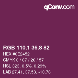 カラーコード: RGB 110.1 36.8 82 | qconv.com