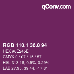 カラーコード: RGB 110.1 36.8 94 | qconv.com