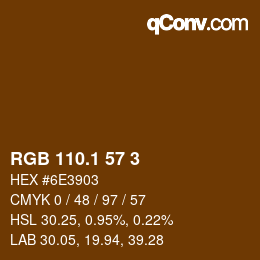 カラーコード: RGB 110.1 57 3 | qconv.com