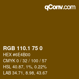 カラーコード: RGB 110.1 75 0 | qconv.com