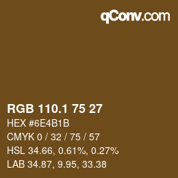 カラーコード: RGB 110.1 75 27 | qconv.com