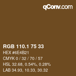 カラーコード: RGB 110.1 75 33 | qconv.com