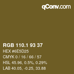 カラーコード: RGB 110.1 93 37 | qconv.com