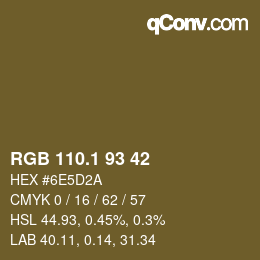 カラーコード: RGB 110.1 93 42 | qconv.com