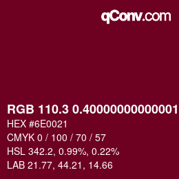 カラーコード: RGB 110.3 0.40000000000001 33 | qconv.com