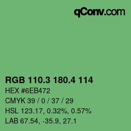 カラーコード: RGB 110.3 180.4 114 | qconv.com