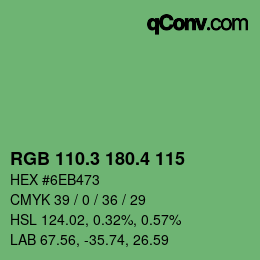 カラーコード: RGB 110.3 180.4 115 | qconv.com