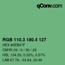 カラーコード: RGB 110.3 180.4 127 | qconv.com