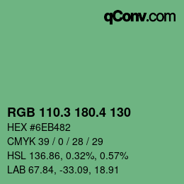 カラーコード: RGB 110.3 180.4 130 | qconv.com
