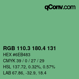 カラーコード: RGB 110.3 180.4 131 | qconv.com
