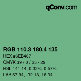 カラーコード: RGB 110.3 180.4 135 | qconv.com