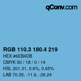 カラーコード: RGB 110.3 180.4 219 | qconv.com