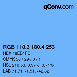 カラーコード: RGB 110.3 180.4 253 | qconv.com