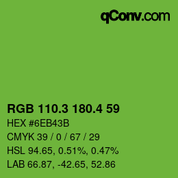 カラーコード: RGB 110.3 180.4 59 | qconv.com
