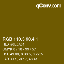 カラーコード: RGB 110.3 90.4 1 | qconv.com