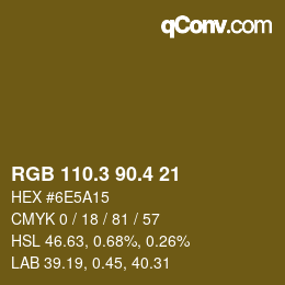 カラーコード: RGB 110.3 90.4 21 | qconv.com