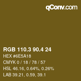 カラーコード: RGB 110.3 90.4 24 | qconv.com